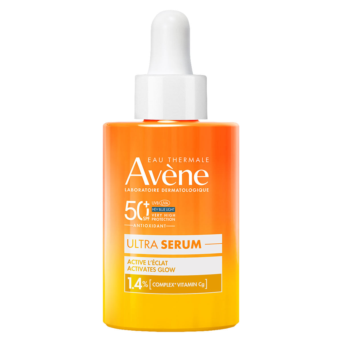 Avene Protector Solar Facial En Serum Fps 50+ Con Efecto Iluminador (2 En 1), 30 Ml